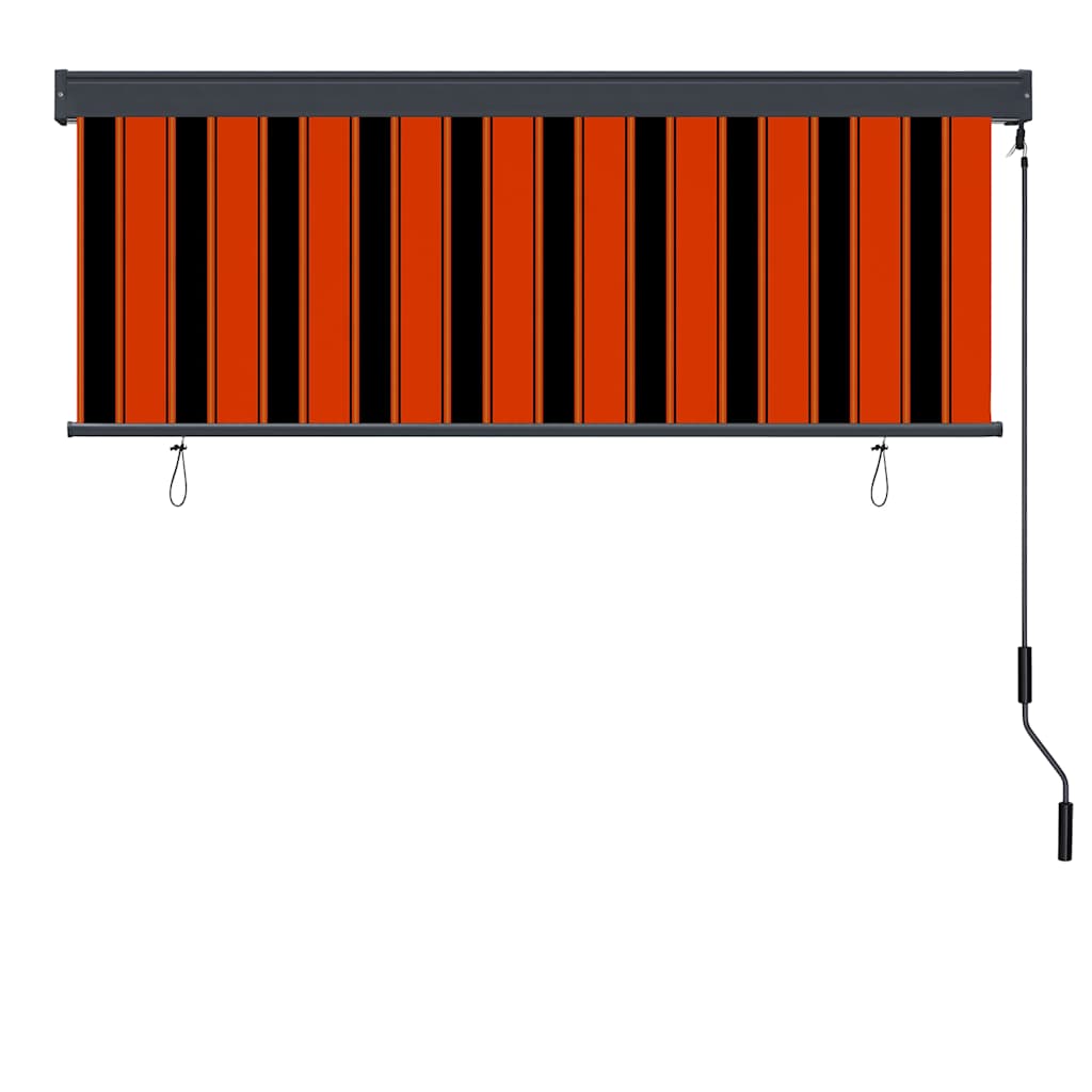 Outdoor Roller Blind Orange and white 180 x 250 cm Fabric